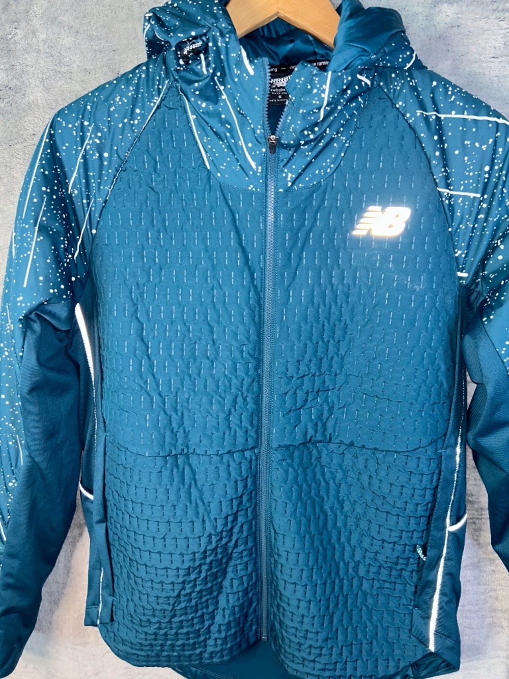 New Balance Men's Reflective Impact Run Heat Jacket in the "Dark Moonstone"
